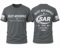 SAR gray and white t-shirt