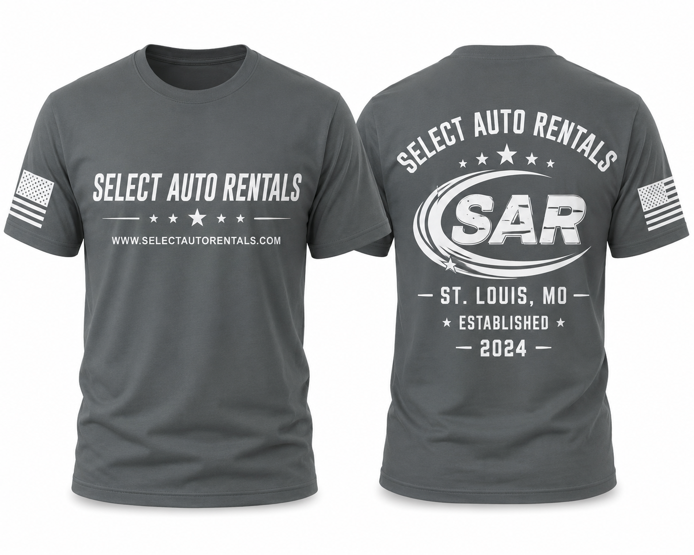 SAR gray and white t-shirt